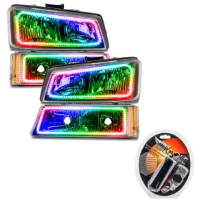 Chevrolet Silverado Headlight Halo Kit - ORACLE Lighting - Square Halo Kit - ColorSHIFT - `03-`06